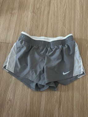 Nike Women's Gray Athletic Running Shorts with White Trim
